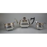 Hallmarked silver tea set Sheffield 1940 - Gross weight 1122g