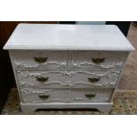 Vintage French chest of drawers - Approx size: W: 97cm D: 46cm H: 78cm