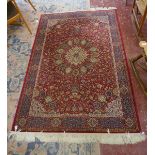 Red patterned rug - Size: 215cm x 140cm