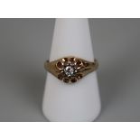 9ct gold diamond set ring - Size: R