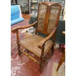 Walnut and bergere antique armchair