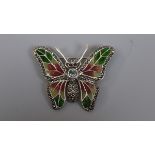 Silver & Plique-…-jourÿenamel butterfly brooch