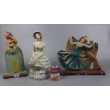 3 1930's lady figurines - Approx height of tallest: 37cm