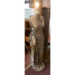 Unusual lady mannequin lamp - Dipped silk - Approx height: 169cm