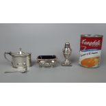 Hallmarked silver condiment set