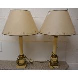 Pair of table lamps in form of columns