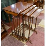 Edwardian inlaid nest of 4 tables