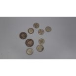 Collection of silver coins to include Queen Victoria Crown & Florin