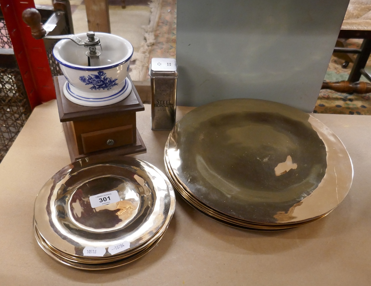 Collection of kitchenalia to include chrome plates