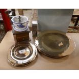 Collection of kitchenalia to include chrome plates