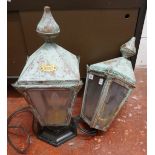 2 Victorian style copper outdoor lamps