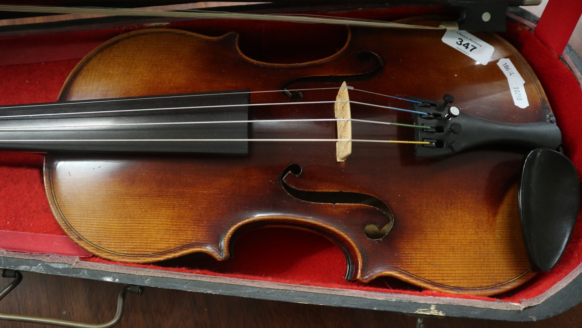 Full size violin in case - German late 19thC - Bild 3 aus 10