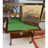 Tea trolley card table, Arts & Crafts stool and wooden file-box