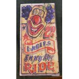 Wooden Circus sign - 2p Ladies Enjoy the Ride