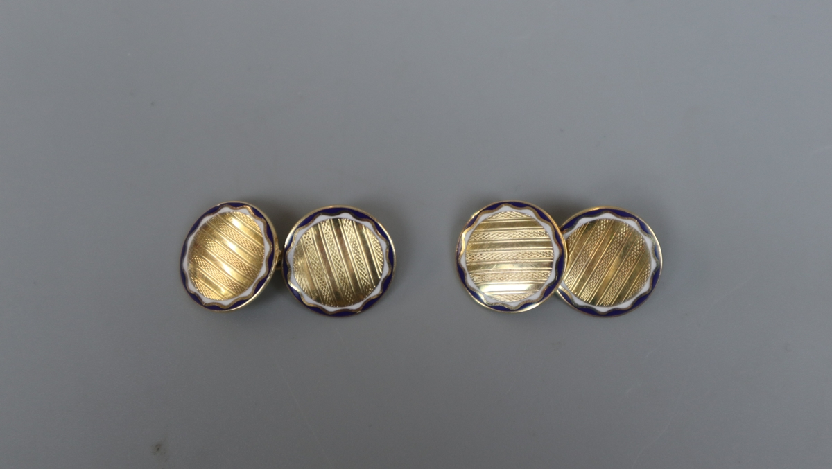 Fine pair of gold and enamel cufflinks - Bild 2 aus 2