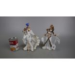 Cleopatra and Nefertiti figures by Danbury Mint - Approx height of tallest 22cm