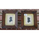 Pair of Victorian silhouettes in rosewood frames