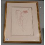 L/E print 492/500 - female in the nude posing with drapery signed (Kim) Raymond