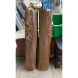 2 antique oak beams - Approx heights 107cm