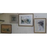 Collection of pictures to include 2 watercolours signed Maclean
