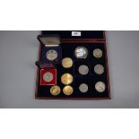 Collectors coins in display case