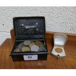Victorian gold Sovereign dated 1900 together with collection of coins in money box