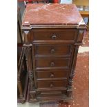 Marble top pot cupboard with side drawers