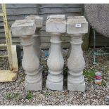 Set of 6 stone balusters - Approx height: 62cm