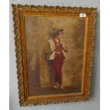 Fine oil on board of boy - Signed E.M.S. - Approx image size: 36cm x 51cm