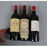 3 good bottles of wine - 1970 Chateau Gazin, Pomerol, 1977 Chateau Leoville Poyferre, 1978 Chateau
