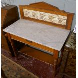 Marble top washstand - Approx size W: 93cm D: 47cm H: 110cm