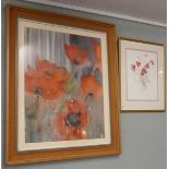 2 watercolours of poppies