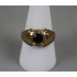 9ct gold gents ring - Size R