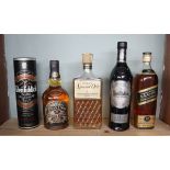 Collection of booze to include Glenfiddich and Caoran Reserve