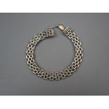 Silver brick link bracelet