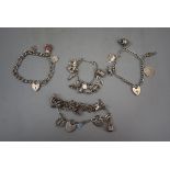 4 silver charm bracelets