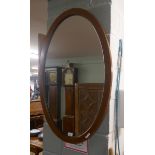 Large inlaid oval mirror