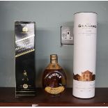 Bottle of Dimple whisky, Jonny Walker and Grahams vintage port