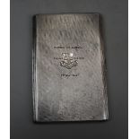 Hallmarked silver cigarette case - Approx 183g