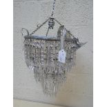 Vintage 3 tier waterfall crystal chandelier