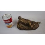 Signed bronze - reclining nude
