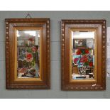Pair of oak framed Gipsy bevelled glass mirrors
