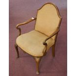 Antique armchair on cabriole legs