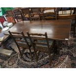 Dining table and 4 chairs - Approx size: L: 152cm W: 75cm H: 74cm