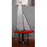 Dragonforce 65 R/C pond yacht with stand - Approx height: 138cm