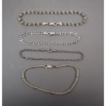 4 silver bracelets