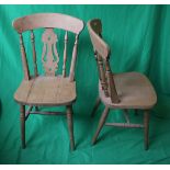 Pair of beechwood dining chairs