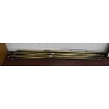 Collection of adjustable brass curtain/tapestry poles