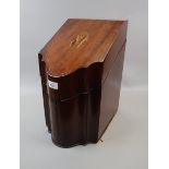 Georgian inlaid mahogany knife box converted to a stationary box