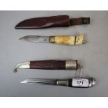2 small knives in sheaths to include Inuit example